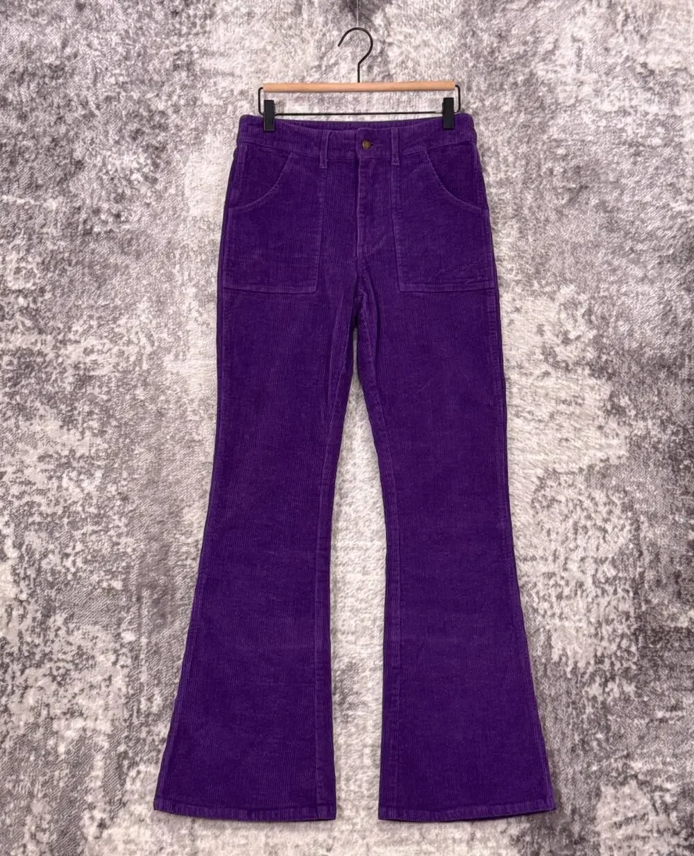 Hammies Bell Bottom Pants 30 Mens Purple Corduroy